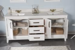 Jussara Ensemble De Meubles De Salle De Bain | Ensemble 3 Pièces | 100% MDF Laqué | Comptoir En Quartz Blanc -Magasin De Meubles 138JSR1185 20 204 d2fa