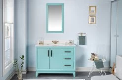 Ensemble De Meubles De Salle De Bains Turquoise | Jussara | MDF LAQUÉ