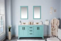Jussara 3-Piece Bathroom Furniture Set | Turquoise | Quartz Countertop
