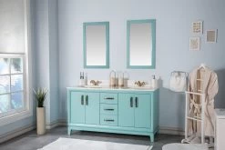 Jussara 3-Piece Bathroom Furniture Set | Turquoise | Quartz Countertop -Magasin De Meubles 138JSR1191 20 202 73ee