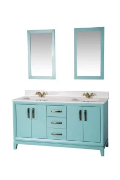 Jussara 3-Piece Bathroom Furniture Set | Turquoise | Quartz Countertop -Magasin De Meubles 138JSR1191 20 207 3ee4