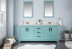 Jussara" Ensemble De Meubles De Salle De Bains | 3 Pièces | Turquoise