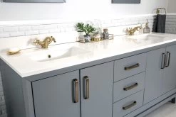 Jussara" Ensemble De Meubles De Salle De Bain | 3 Pièces | Gris Foncé | 100% Bois MDF -Magasin De Meubles 138JSR1199 20 205 5f0a