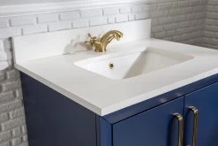 Jussara" Ensemble De Meubles De Salle De Bains | Bleu Foncé | 2 Pièces, Bois Massif, Comptoir En Quartz -Magasin De Meubles 138JSR1202 20 205 9d23