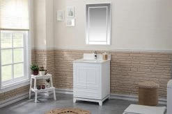 Jussara - Ensemble De Meubles De Salle De Bains | 2 Pièces MDF LAQUERED | Comptoir En Quartz Blanc -Magasin De Meubles 138JSR1208 20 202 566b
