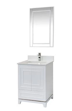 Jussara - Ensemble De Meubles De Salle De Bains | 2 Pièces MDF LAQUERED | Comptoir En Quartz Blanc -Magasin De Meubles 138JSR1208 20 207 3508