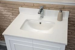 Jussara Ensemble De Meubles De Salle De Bain | 2 Pièces | 100% MDF Laqué | Comptoir En Quartz Blanc | Tiroir En Bois Marin | Miroir Flotal -Magasin De Meubles 138JSR1209 20 204 072d