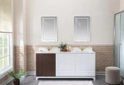 Jussara 3-Piece Bathroom Furniture Set | 100% Laquered MDF | White Quartz Countertop