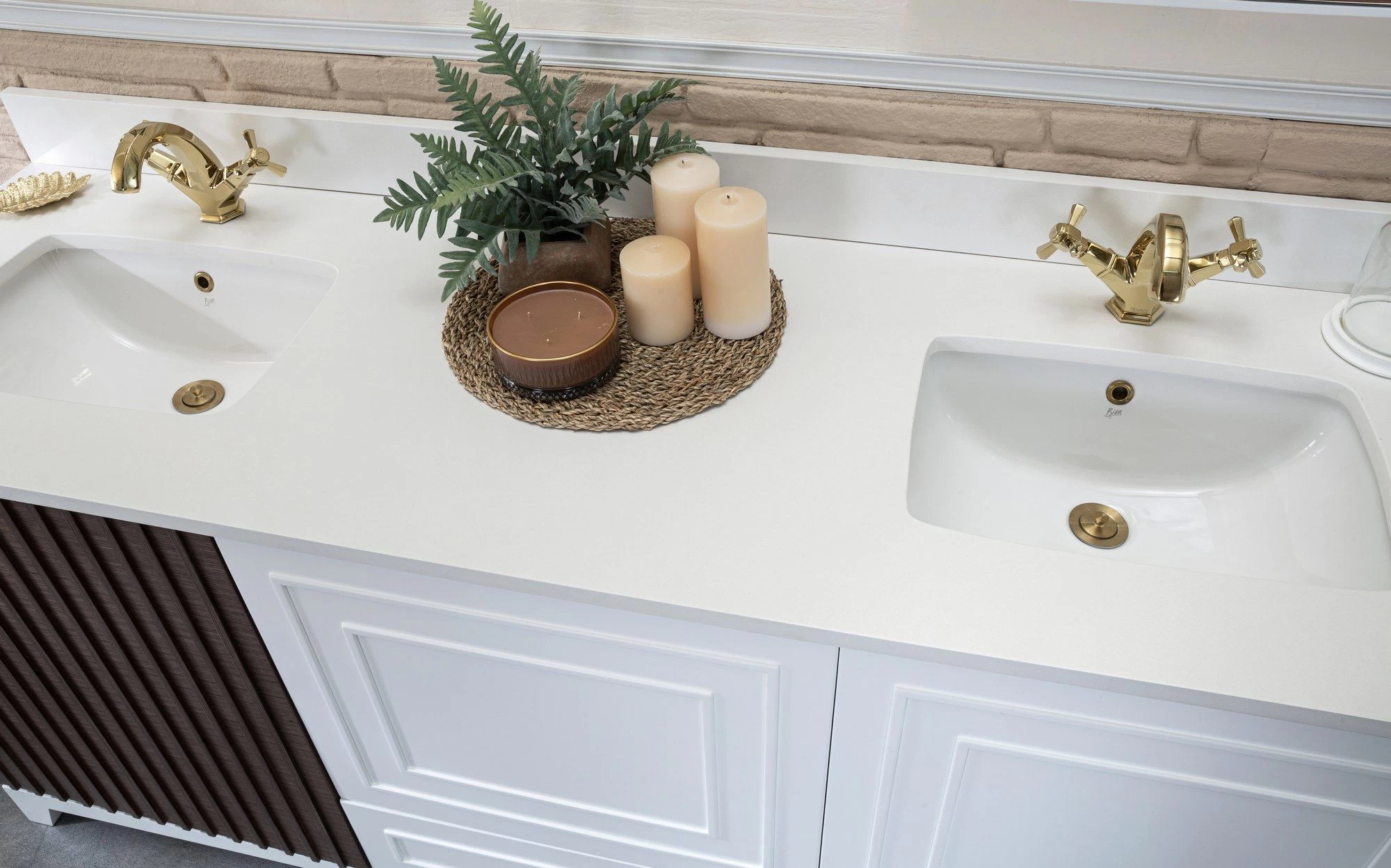 Jussara 3-Piece Bathroom Furniture Set | 100% Laquered MDF | White Quartz Countertop 4 Jussara 3-Piece Bathroom Furniture Set | 100% Laquered MDF | White Quartz Countertop – Image 4