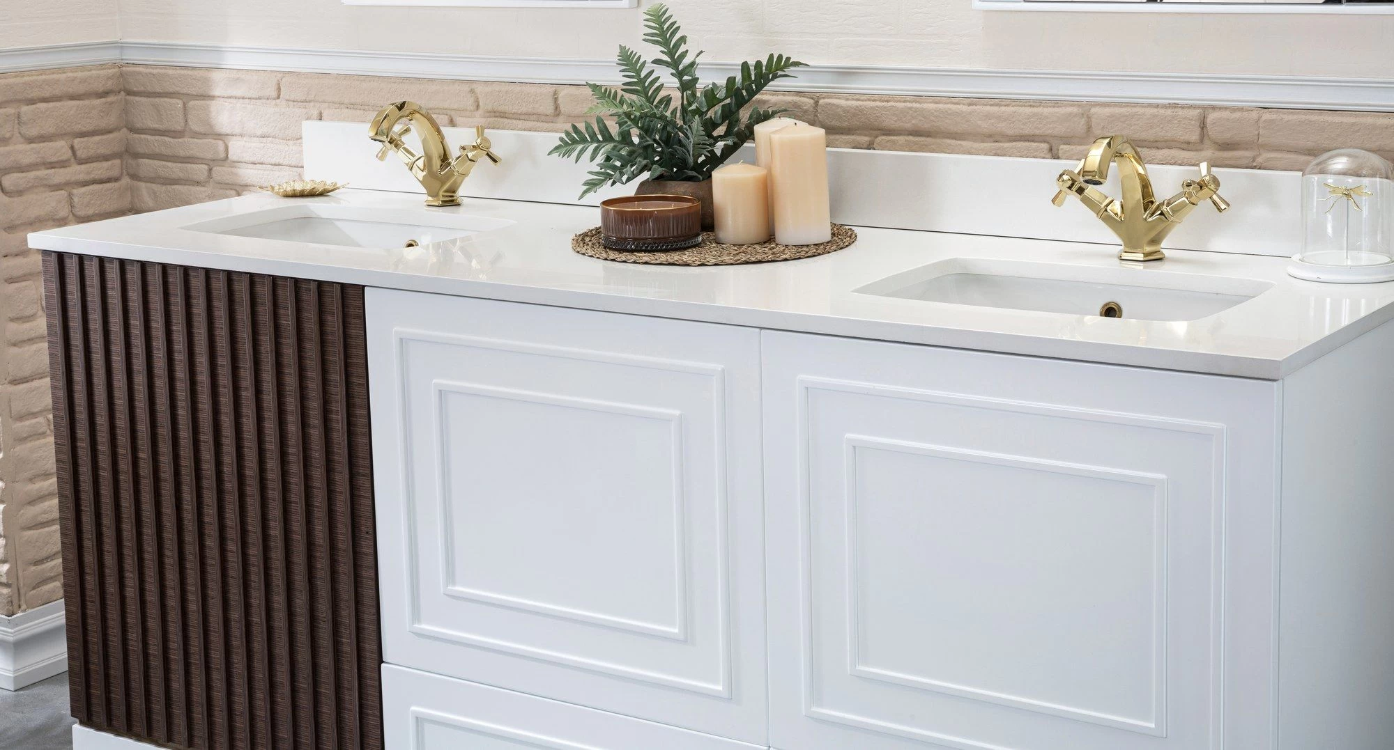 Jussara 3-Piece Bathroom Furniture Set | 100% Laquered MDF | White Quartz Countertop 3 Jussara 3-Piece Bathroom Furniture Set | 100% Laquered MDF | White Quartz Countertop – Image 3