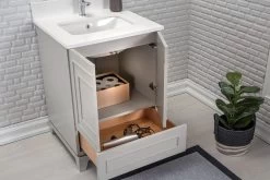 Jussara Ensemble De Meubles De Salle De Bain | 2 Pièces | Bois Massif | Comptoir En Quartz Blanc -Magasin De Meubles 138JSR1215 20 203 3877