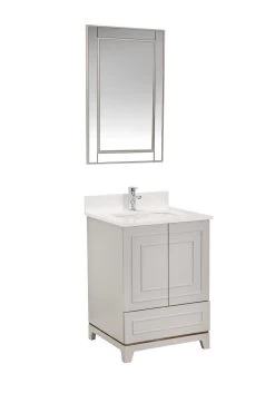 Jussara Ensemble De Meubles De Salle De Bain | 2 Pièces | Bois Massif | Comptoir En Quartz Blanc -Magasin De Meubles 138JSR1215 20 209 34e9