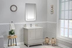 Ensemble De Meubles De Salle De Bains Jussara Avec Comptoir En Quartz Et Finition Grise -Magasin De Meubles 138JSR1216 20 202 8756