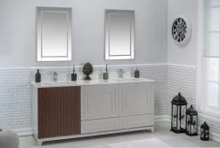 Jussara Ensemble De Meubles De Salle De Bain | 3 Pièces | Gris | 100% Bois Massif -Magasin De Meubles 138JSR1221 20 202 7be1