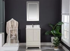 Ensemble De Meubles De Salle De Bains | Jussara | 2 Pièces | Crème