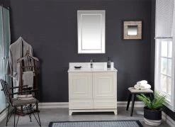 Ensemble De Meubles De Salle De Bains Jussara | Bois Et Quartz | Crème