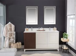 Jussara 3-Piece Bathroom Furniture Set | 100% Laquered MDF | Quartz Countertop | Cream Color