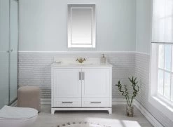 Ensemble De Meubles De Salle De Bains Jussara, 2 Pièces, Avec Comptoir En Quartz, Blanc