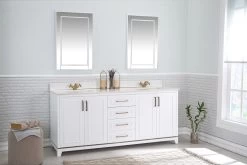 Jussara 3-Piece Bathroom Furniture Set | White Quartz Countertop | Flotal Mirror -Magasin De Meubles 138JSR1235 20 202 e3d3