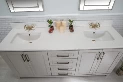 Ensemble De Meubles De Salle De Bain (3 Pièces) Jussara | 100% Bois Massif Avec Comptoir En Quartz Blanc -Magasin De Meubles 138JSR1249 20 204 3e8e