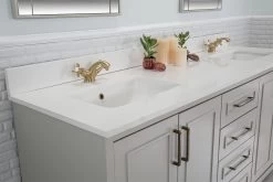 Ensemble De Meubles De Salle De Bain (3 Pièces) Jussara | 100% Bois Massif Avec Comptoir En Quartz Blanc -Magasin De Meubles 138JSR1249 20 205 1f6a