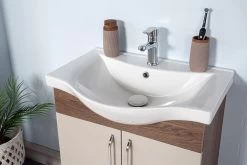 Jussara" Ensemble De Salle De Bains | 3PC | MDF/Bois | Vasque En Céramique | Montage Mural -Magasin De Meubles 138JSR1272 20 204 1387