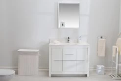 Jussara Ensemble De Meubles De Salle De Bains : 2pc - White MDF And Quartz