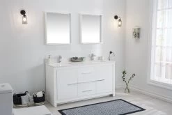 Jussara" Ensemble De Meubles De Salle De Bains | 3 Pièces | Blanc | MDF Et Quartz -Magasin De Meubles 138JSR1280 20 202 2c09
