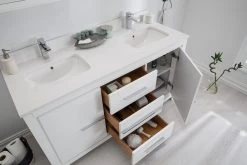 Jussara" Ensemble De Meubles De Salle De Bains | 3 Pièces | Blanc | MDF Et Quartz -Magasin De Meubles 138JSR1280 20 203 f7bb