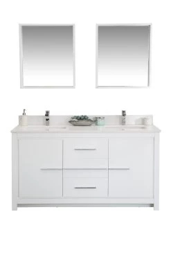 Jussara" Ensemble De Meubles De Salle De Bains | 3 Pièces | Blanc | MDF Et Quartz -Magasin De Meubles 138JSR1280 20 207 2346
