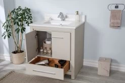 Jussara Ensemble De Meubles De Salle De Bain - Beige | 2 Pièces, Bois Massif, Comptoir En Quartz -Magasin De Meubles 138JSR1283 20 203 fbee