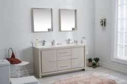 Jussara Ensemble De Salle De Bain | Bois Massif, Plan En Quartz Blanc, Beige, 3 Pièces -Magasin De Meubles 138JSR1287 20 202 a8f9