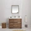 Jussara Ensemble De Meubles De Salle De Bain (2pc) | 100% Bois, Comptoir En Quartz, Noyer Blanc