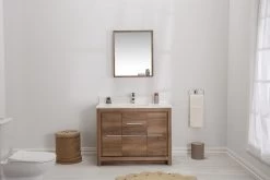 Jussara Ensemble De Meubles De Salle De Bain (2pc) | 100% Bois, Comptoir En Quartz, Noyer Blanc