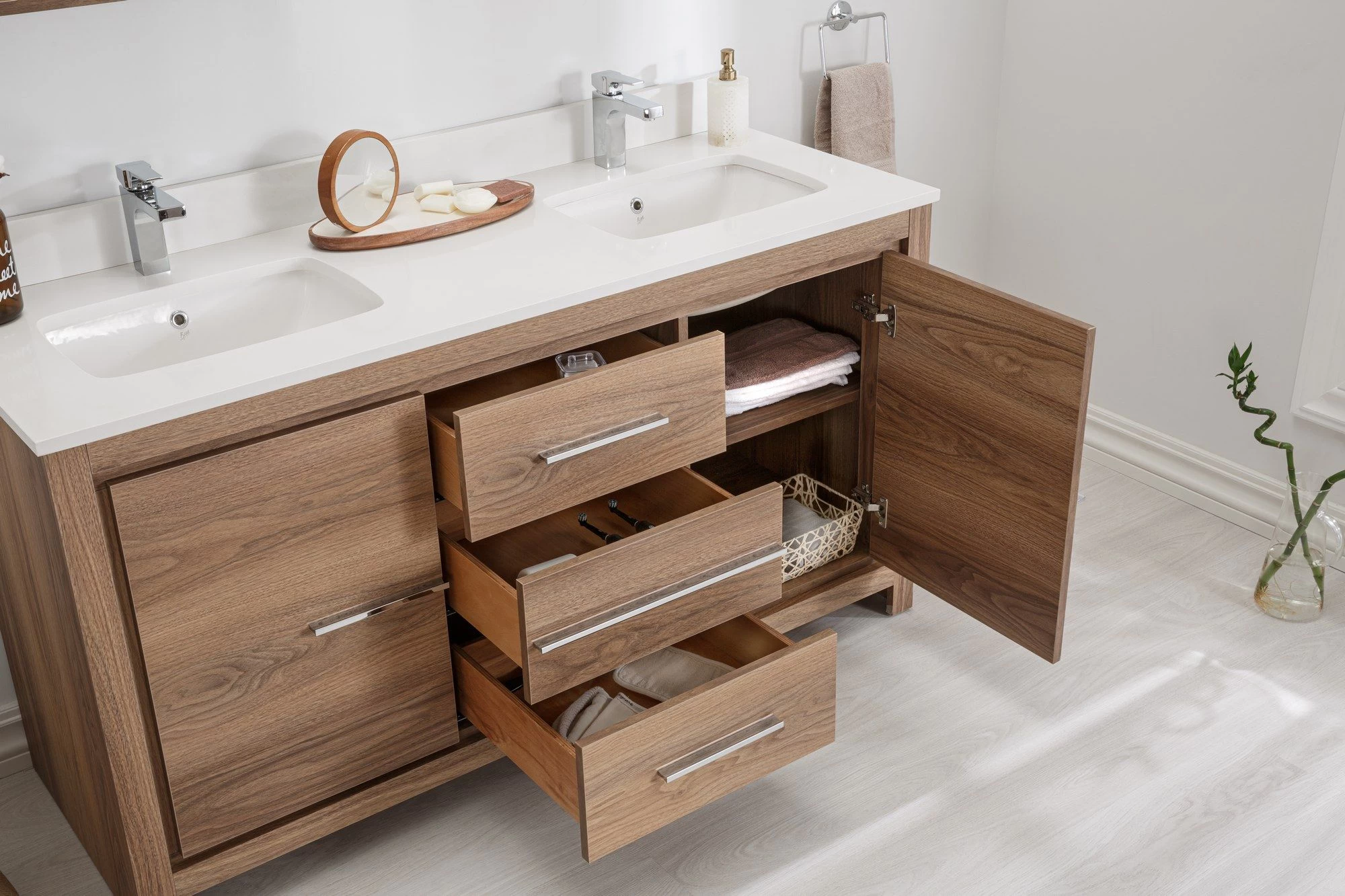 Jussara Ensemble De Meubles De Salle De Bain, 3 Pièces | MDF 100% LAQUERED Et QUARTZ BLANC 8 Jussara Ensemble De Meubles De Salle De Bain, 3 Pièces | MDF 100% LAQUERED Et QUARTZ BLANC – Image 8