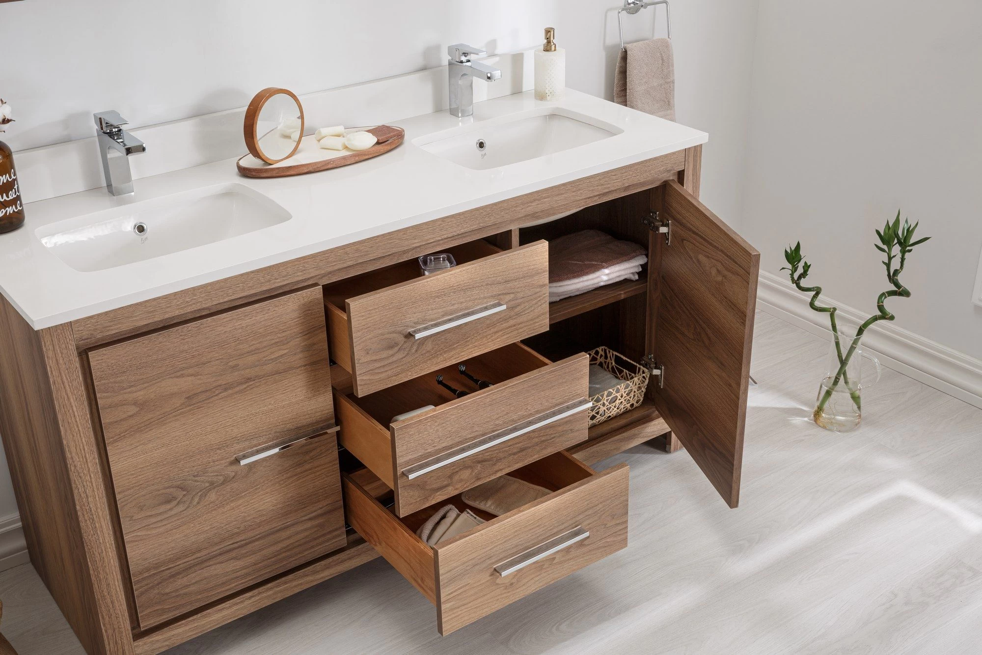 Jussara Ensemble De Meubles De Salle De Bain, 3 Pièces | MDF 100% LAQUERED Et QUARTZ BLANC 7 Jussara Ensemble De Meubles De Salle De Bain, 3 Pièces | MDF 100% LAQUERED Et QUARTZ BLANC – Image 7