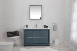 Jussara Ensemble De Meubles De Salle De Bains : Bleu, 2 Pièces, 100% MDF Laqué