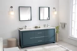 Ensemble De Meubles De Salle De Bain 3 Pièces Jussara | 100% Bois Et Quartz | Couleur Bleue -Magasin De Meubles 138JSR1310 20 202 0781