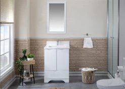 Jussara Ensemble De Meubles De Salle De Bains | 2 Pièces | Lavabo En Quartz Blanc