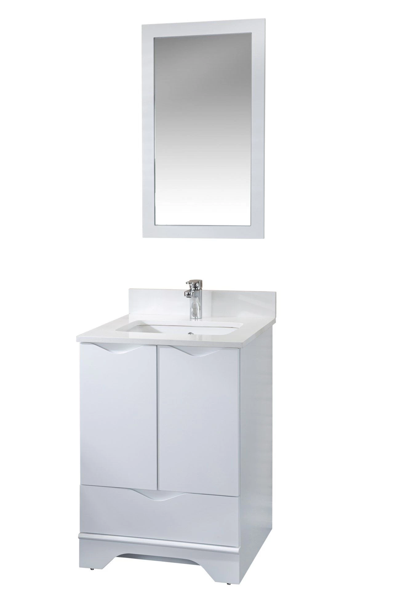 Jussara Ensemble De Meubles De Salle De Bains | 2 Pièces | Lavabo En Quartz Blanc 2 Jussara Ensemble De Meubles De Salle De Bains | 2 Pièces | Lavabo En Quartz Blanc – Image 2