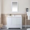 Jussara" Ensemble De Meubles De Salle De Bains | Comptoir En Quartz Blanc | 2 Pièces | Blanc