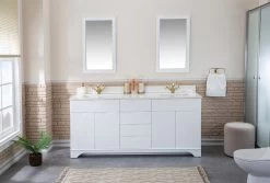 Jussara 3-Piece Bathroom Furniture Set | White, Quartz Countertop