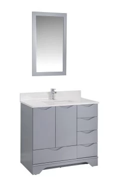 Jussara 2-piece Bathroom Furniture Set | Grey | Solid Wood And Quartz -Magasin De Meubles 138JSR1320 20 206 f579