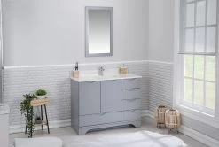 Jussara - Ensemble De Meubles De Salle De Bains | 2 Pièces En Bois Massif | Comptoir En Quartz | Gris -Magasin De Meubles 138JSR1321 20 202 118d