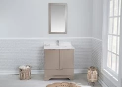 Jussara 2-Piece Bathroom Furniture Set | Cappuccino | 100% Wood And Quartz