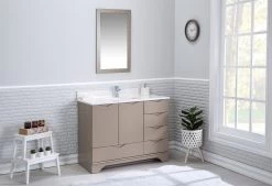 Jussara - Ensemble De Meubles De Salle De Bains | 2 Pièces - Bois Massif | Cappuccino