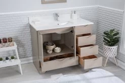 Jussara - Ensemble De Meubles De Salle De Bains | 2 Pièces - Bois Massif | Cappuccino -Magasin De Meubles 138JSR1328 20 203 bc8b