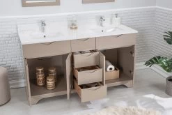 Jussara Ensemble De Meubles De Salle De Bains | 3 Pièces | Cappuccino | 100% MDF -Magasin De Meubles 138JSR1330 20 203 4023