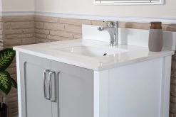 Jussara Ensemble De Salle De Bain | 2pc | 100% LAQUERED MDF | Comptoir En Quartz | Couleur Grise -Magasin De Meubles 138JSR1340 20 205 517e