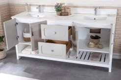 Jussara Ensemble De Meubles De Salle De Bain (3 Pièces) | 100% Bois | Comptoir En Quartz | Gris -Magasin De Meubles 138JSR1345 20 203 eb61